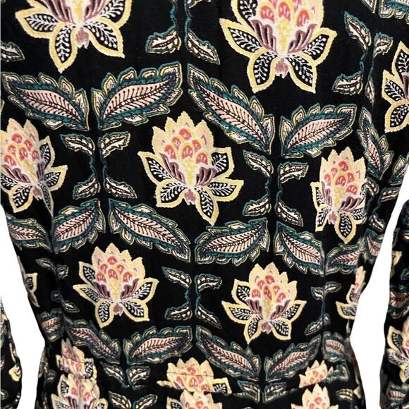 O'Neill Women's Lotus Black Floral LS Button Front/ Drawstring dress, size M - Picture 5 of 9